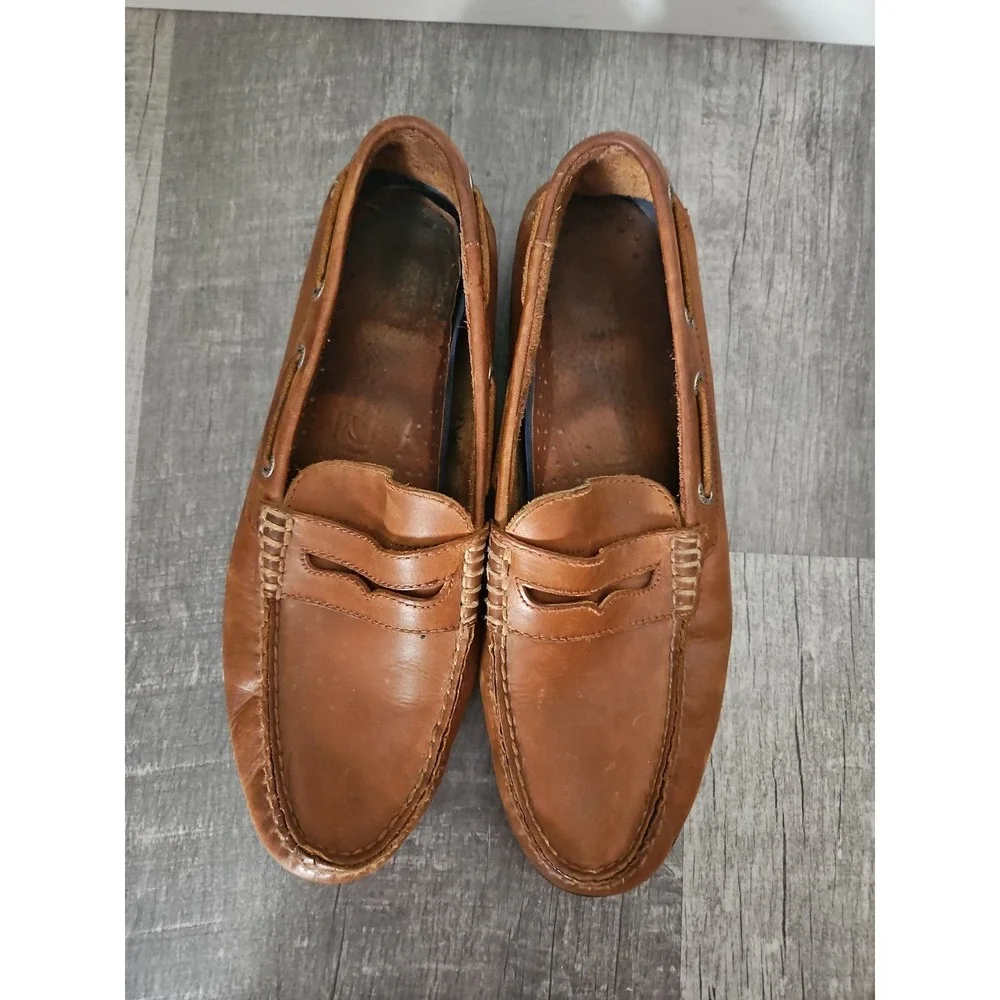 Sperry Top-Sider Mens 10M Leano Penny Loafer Driver Boat Shoes Tan Leather